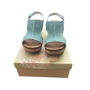 Very G Liberty Turquoise Cushioned Heel Wedge Sandals